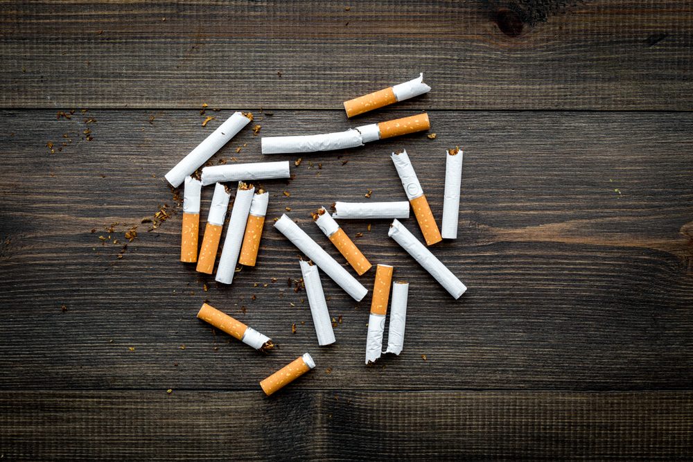 cigarettes scattered on a table