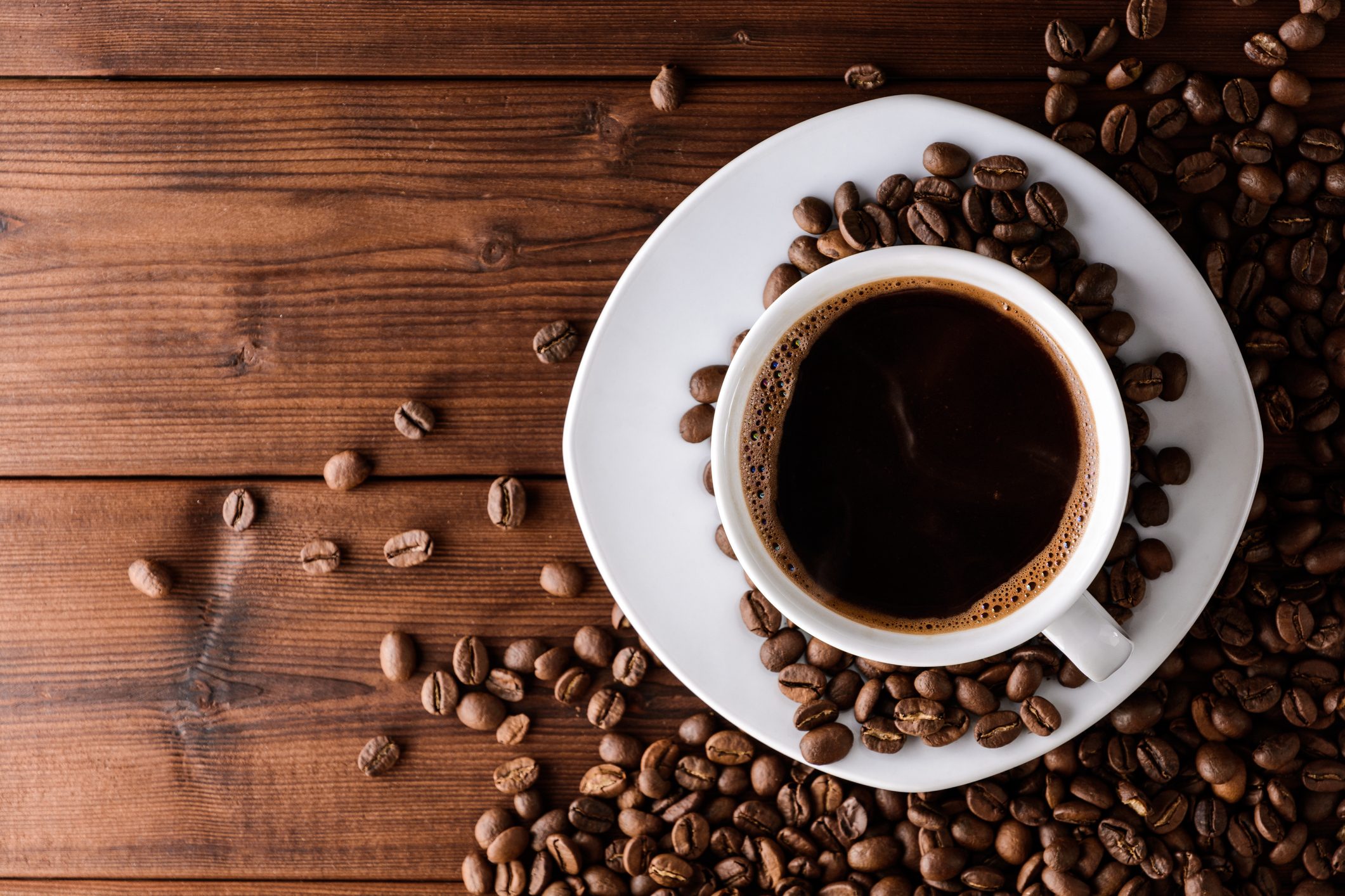 coffee cup and coffee beans